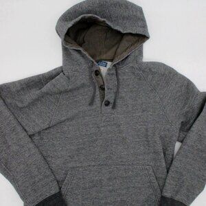 J. Crew Men's 1/4 Button Dark Grey Hoodie